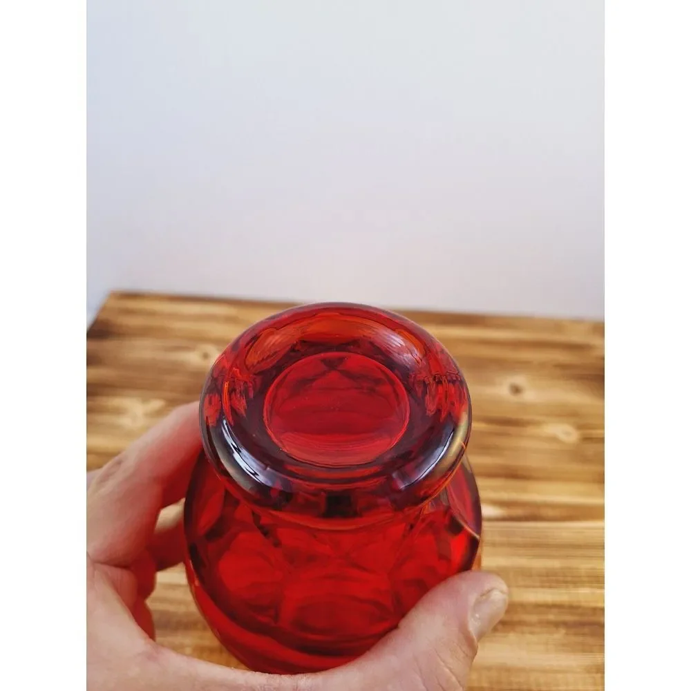 Rare Vintage Cambridge Glass Ruby Red Georgian Lidded Candy Dish Mid Century McM